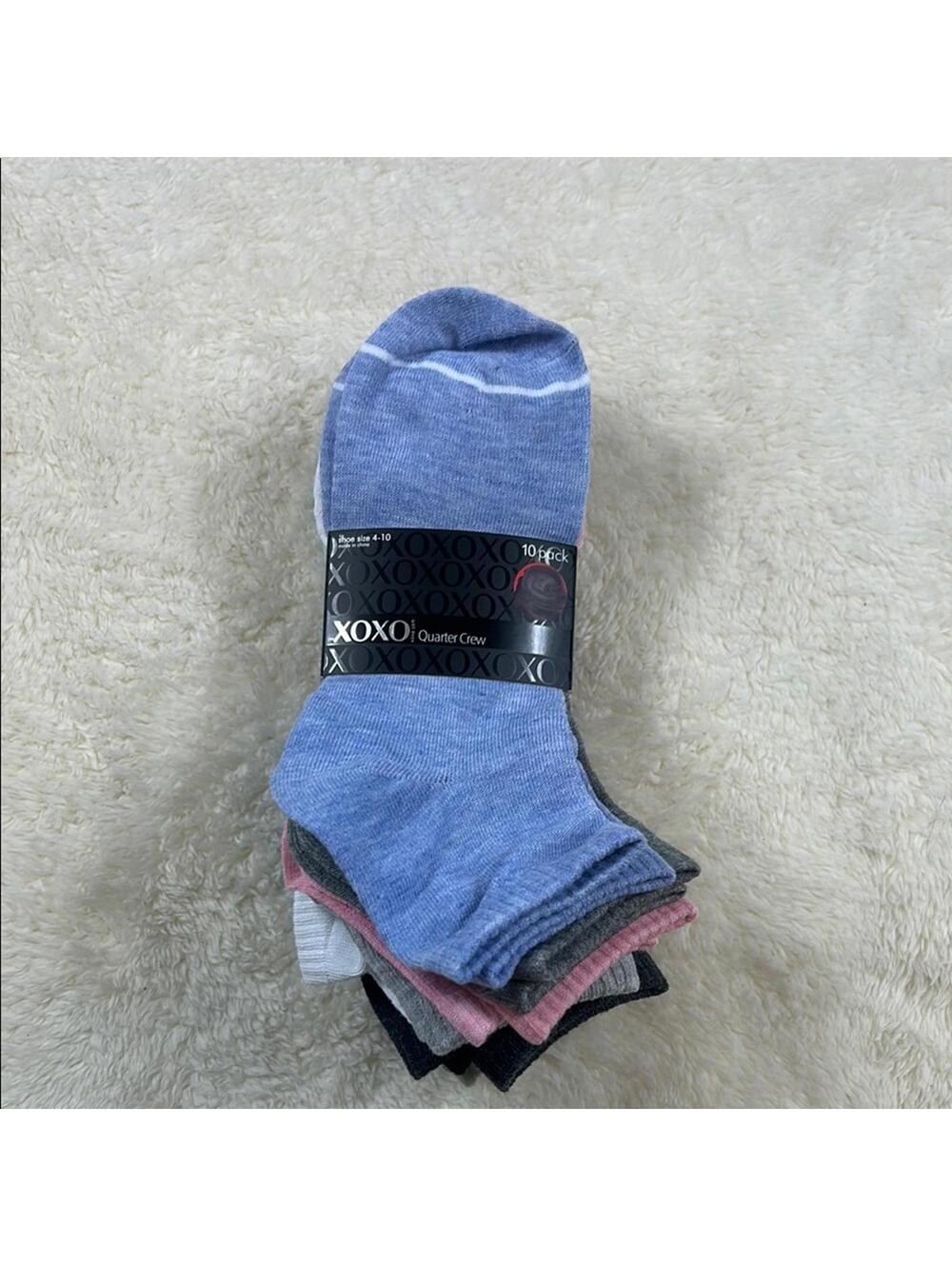 XOXO Women’s Ankle Socks Assorted Colors Multipack Blue Pink Gray Casual Socks